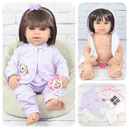 Boneca Bebê Reborn Brinquedo Corpo Silicone E Acessórios - Bebê