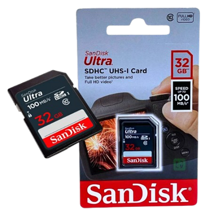 CARTÃO DE MEMORIA SD SANDISK ULTRA  32GB 100 MB/S
