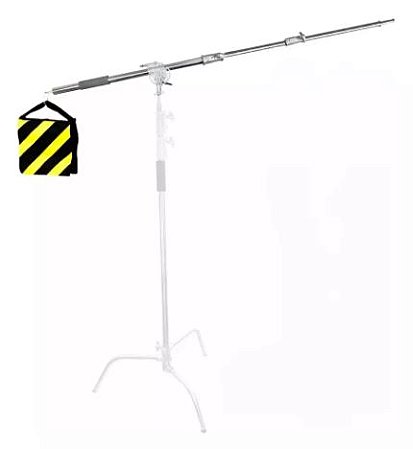 BRAÇO BOOM AÇO INOX PARA GIRAFA ALC 2.25 MTS COM CONTRAPESO