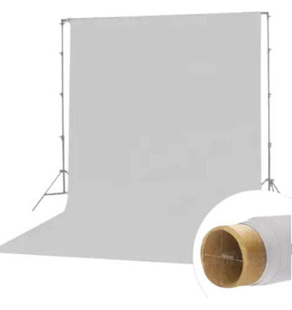 FUNDO INFINITO DE ROLO DE PAPEL CINZA CLARO TAM. 2X5 M