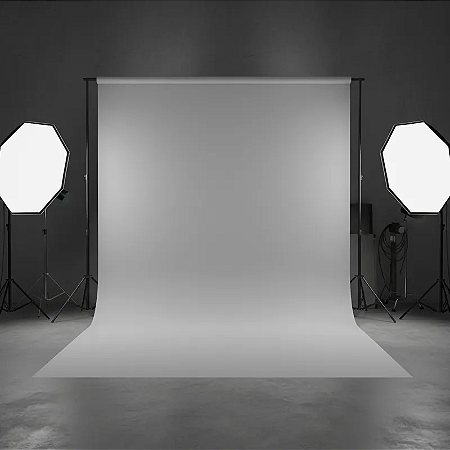 Fundo Infinito De Papel Greika 2,72x10m Cinza Claro P/ Foto