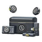 Microfone Lapela Hollyview Lark M2 Duo Sem Fio Para Câmeras Preto