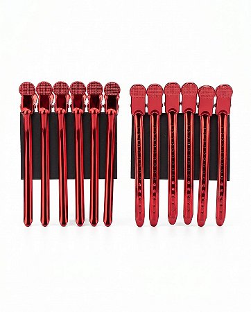 Clip de Metal Colorpro Brasil Vermelho Caixa com 12UN