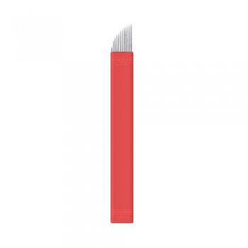 LAMINA NANO ROYAL STEEL 12 PONTAS FLEX 0.18MM - CHANFRADA / VERMELHA