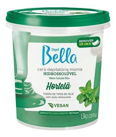 CERA HIDRO. HORTELA 1,3 KG - DEPIL BELLA