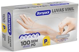 LUVA VINIL SEM PÓ BOMPACK C/100
