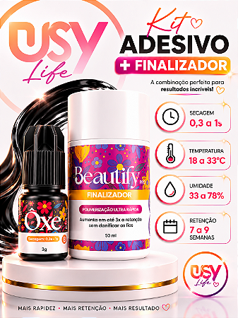 Kit Finalizador + Adesivo cola Ôxe Beautify