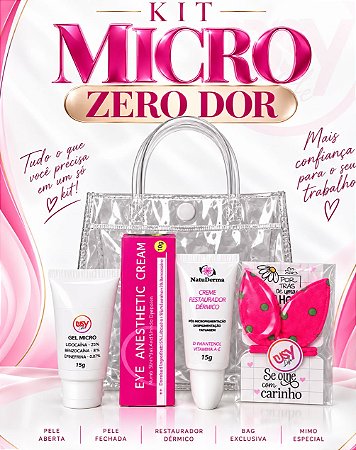 Kit Micropigmentação Pele Aberta 15g + Pele Fechada 10g + Restaurador 15g + Bag Exclusiva
