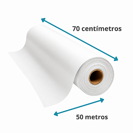 LENÇOL ROLO BRANCO 100% CELULOSE 70X50