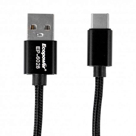 CABO USB PARA TIPO C ECOPOWER EP-6028 PRETO