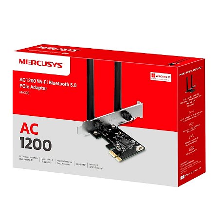 Adaptador PCI E-Express Mercusys MA30E AC1200 Dual Band + Bluetooth 5.0 2 Ant