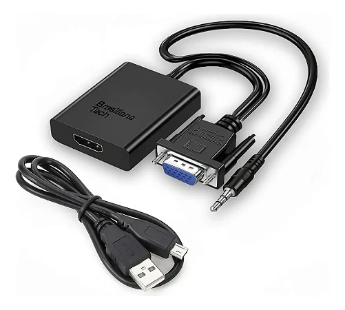 Adaptador Vga Macho P/ Hdmi Femea Adaptador Conversor De Video 1080p V078