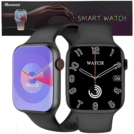 SMART WATCH W29S SERIE 9 47MM COM CAPINHA PRETO