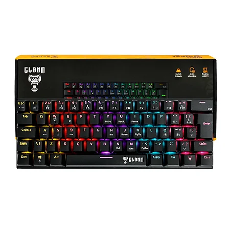 TECLADO COM FIO GAMER 60% NIGHT WALKER v2 - SWITCH RED - DK250620 MECANICO - RGB - CLANM