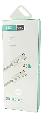 CABO DE DADOS TIPO C PARA TIPO C 2M FCA-C2C6 TECIDO 2M FAM
