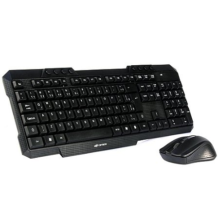 KIT TECLADO E MOUSE SEM FIO K-W10 BK C3TECH