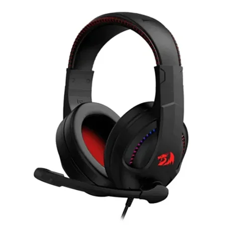 Fone de Ouvido com fio Headset Gamer Redragon Cronus Conector P2 3.5mm USB, c/ Ilum. RGB e Microf. Ajust. Preto H211-RGB