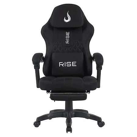 Cadeira Gamer Rise Mode Z11, Tecido, Angulo Ajustavel, Braco Articulado, Apoio p/ Pes, Ate 100kg, Preta - RM-CG-Z11-BK