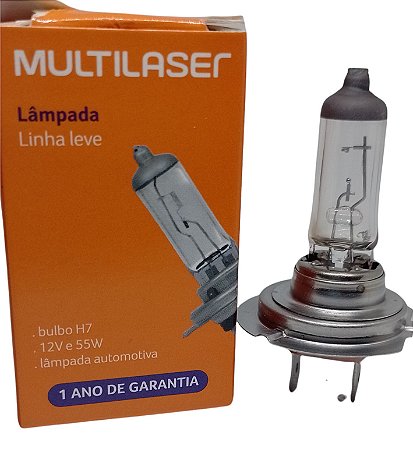 Lâmpada Linha Leve Automotiva Multilaser Bulbo H7 12V e 55W