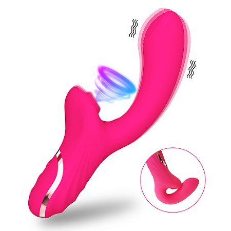 Vibrador Ponto G e estimulador clitoriano, 10 modos de pulsação e 10 modos de vibração - Importado