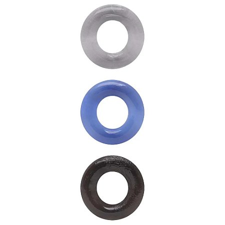 Anel Peniano - Kit Anel Peniano 3 Cores 3,7cm - Importado