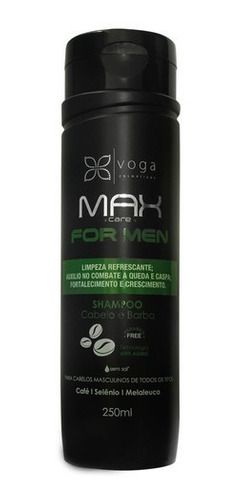 Shampoo Voga Max Care For Men Cabelo e Barba 250ml