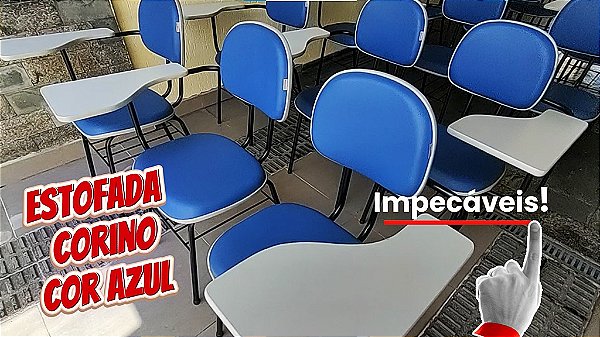 40 Cadeiras Universitárias Corino Azul. Estado de Novas. Venda do LOTE!