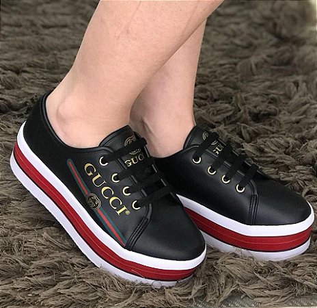 tenis plataforma da gucci