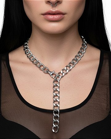 COLAR CORRENTONA CHUNKY PRATEADA - AC193