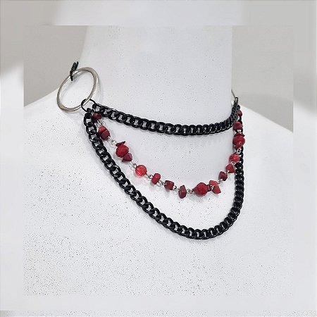 CHOKER BLACK CARMESIN