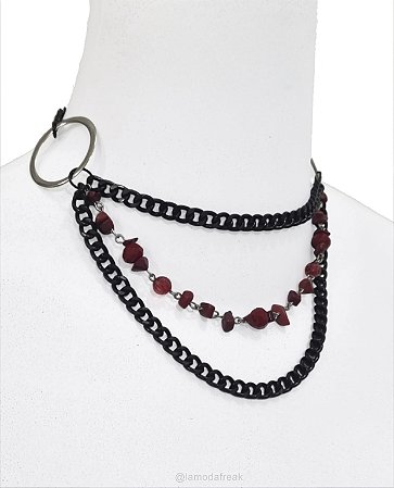 CHOKER BLACK CARMESIN - AC281