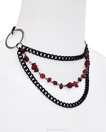 CHOKER BLACK CARMESIN - AC281