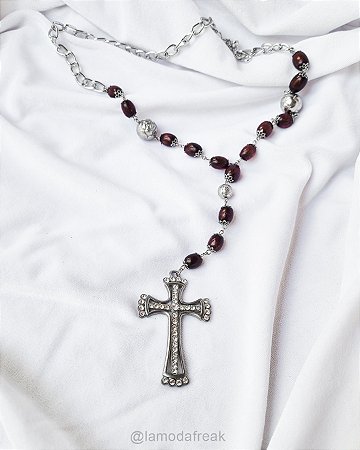 COLAR RED ROSARY - AC323