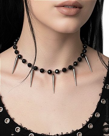 CHOKER ÔNIX E SPIKES - AC334