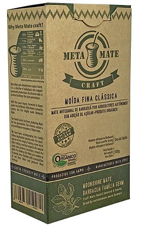 Ecobio Meta Mate Artesanal de Barbaquá Moída Fina Orgânica Para Chimarrão 500g