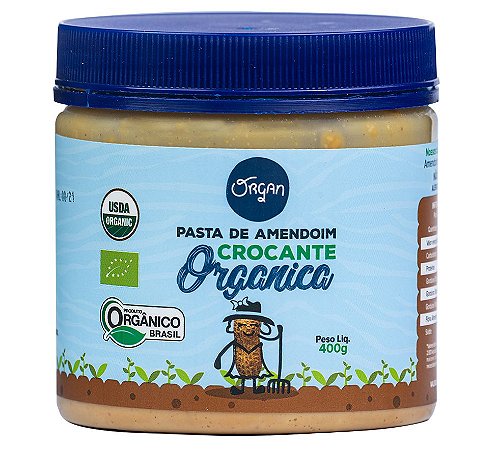 Organ Pasta de Amendoim Crocante Orgânica