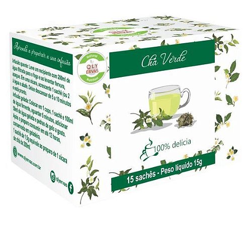 QLY Ervas Chá Verde Caixa 15 Sachês
