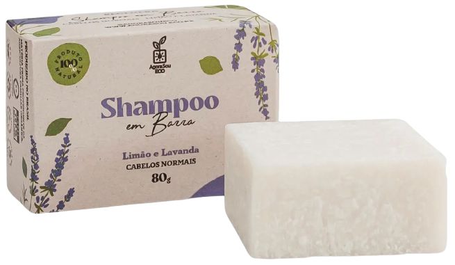 Agora Sou ECO Shampoo em Barra Limão e Lavanda - Cabelos Normais 80g