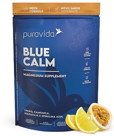 Puravida Blue Calm - Suplemento Alimentar com Spirulina Azul, Magnésio, Triptofano e Inositol 250g