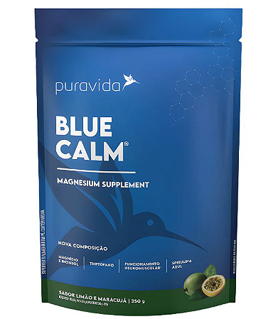 Puravida Blue Calm em Pó Sabor Limão e Maracujá - Magnésio e Inositol 350g