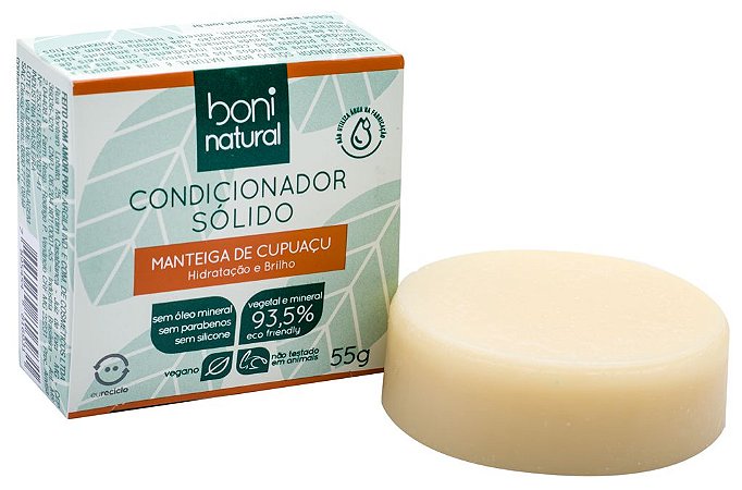 Boni Natural Condicionador Sólido Manteiga de Cupuaçu - Hidratação e Brilho 55g