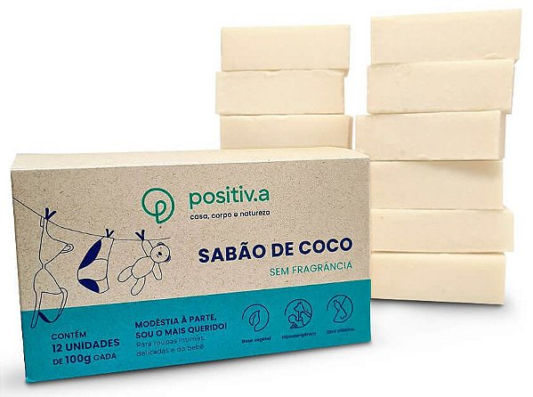 Positiv.a Sabão de Coco em Barra Kit c/ 12un