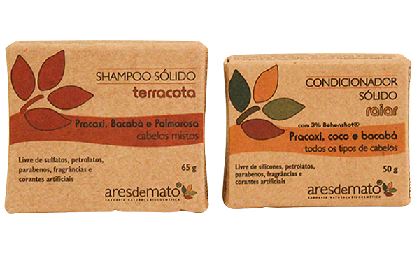 Ares de Mato Kit Cabelos Mistos - Shampoo Sólido Terracota + Condicionador em Barra Raiar