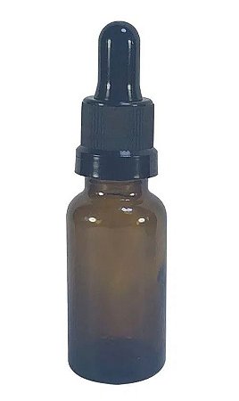 Frasco de Vidro Âmbar 20ml c/ Conta Gotas 1un