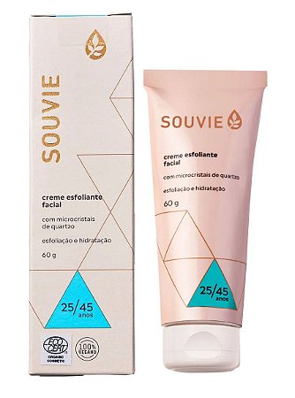 Souvie 25-45 Creme Esfoliante Facial Orgânico com Cristais de Quartzo 60g