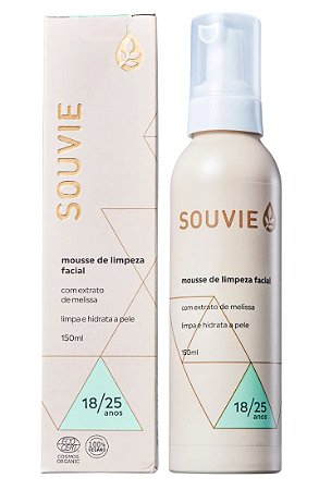 Souvie 18-25 Mousse de Limpeza Facial Orgânico com Melissa 150ml