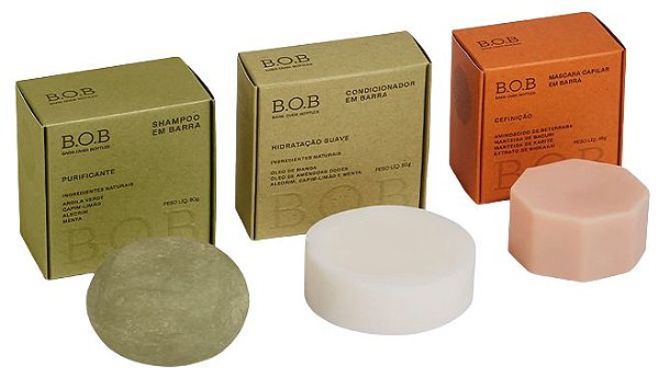 BOB Trio Leveza - Shampoo Purificante + Condicionador Hidratação Suave + Máscara Definição