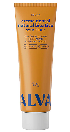 Alva Creme Dental Natural Bioativo Sem Flúor Relax 90g
