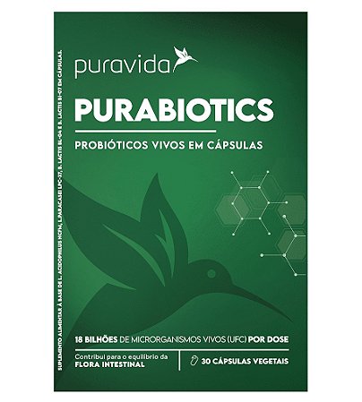 Puravida Purabiotics - Probióticos Vivos em Cápsulas Vegetais - 30 caps