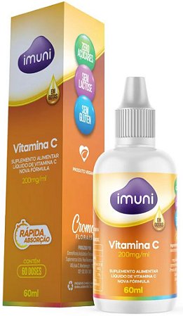 Imuni Vitamina C 200mg - Suplemento Alimentar em Gotas 60ml